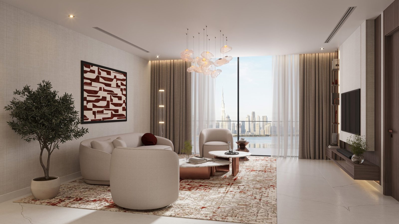 Dubai skyline with luxury residential buildings