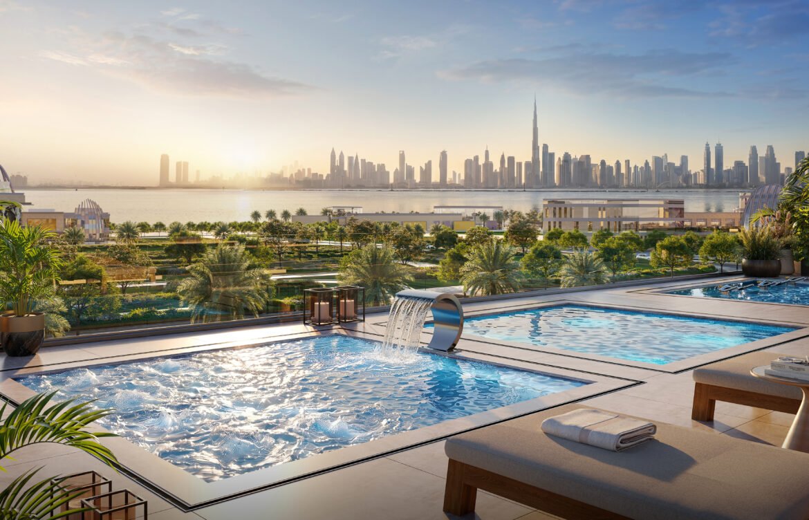 Waterfront living in Dubai with modern skyline and coastline views