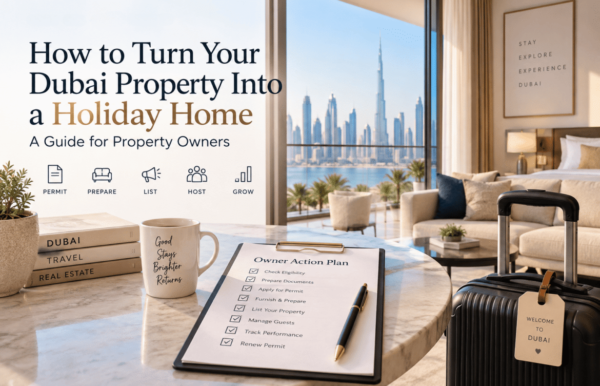 Luxury Dubai property prepared as a holiday home for short-term rental